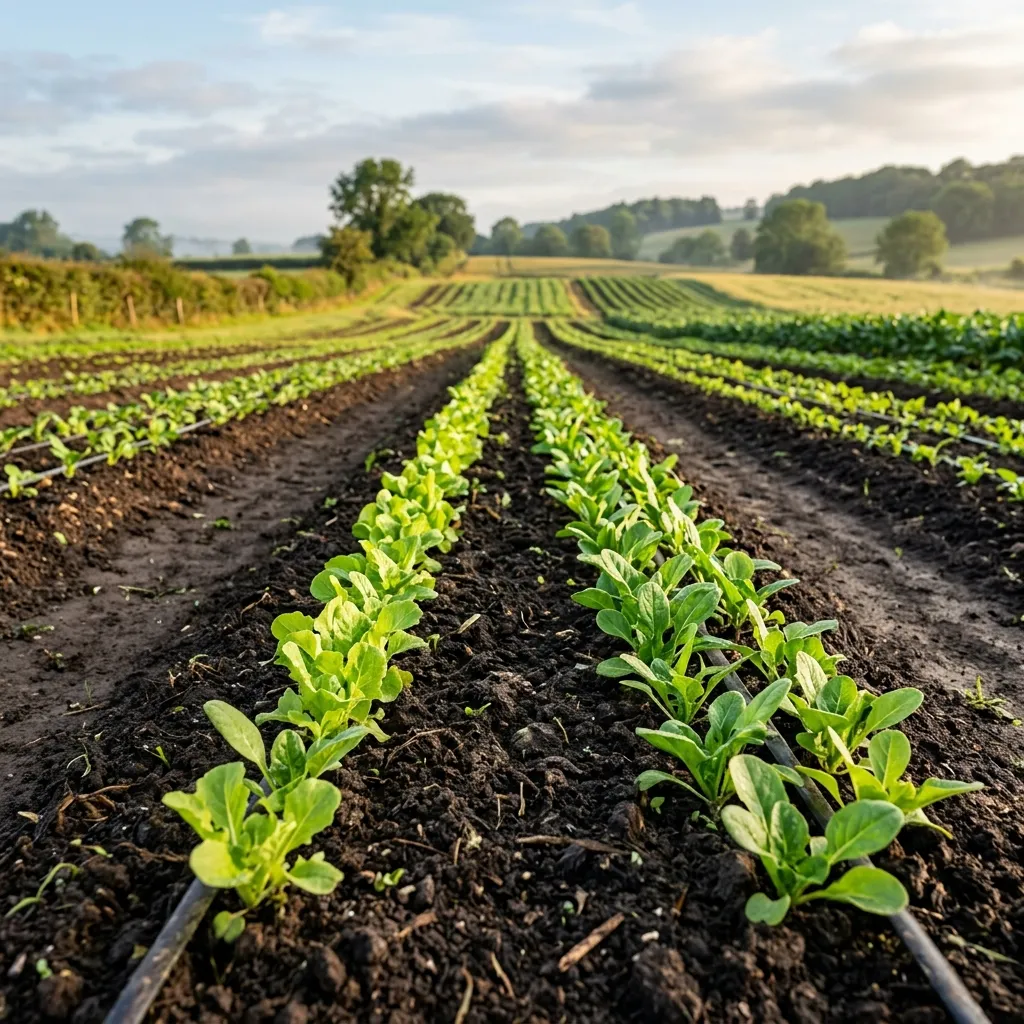 Fertile farmland with rich well-nourished soil
